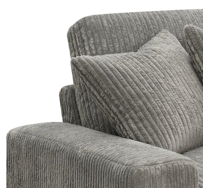 Tavia gray reversible sectional sofa with ribbed corduroy fabric by Unique Piece Furniture on Tampa Home & Garden Store