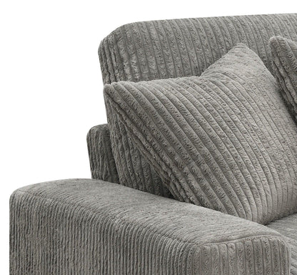 Tavia Reversible Sectional Sofa gray fabric upholstery close-up with ribbed texture on Tampa Home & Garden Store