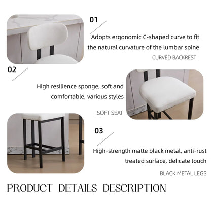 Modern Counter Height Stools Set of 2 Cushions