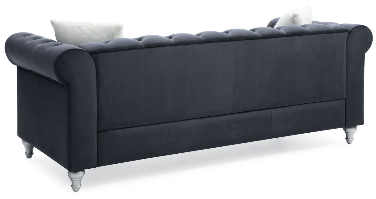 the Raisa Tufted Sofa and Nailhead Accents