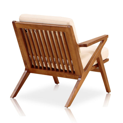 Martelle Accent Armchair natural wood frame beige cushion HouseOfZazla on Tampa Home & Garden Store
