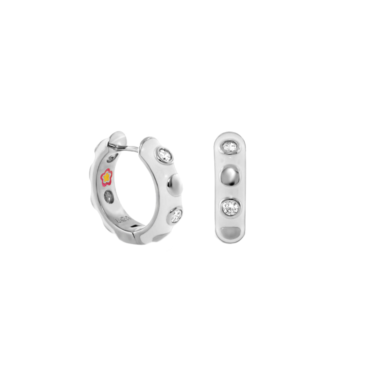 Stackable Fiesta Dot Huggie Earrings by Lauren G Adams, 2-pc hoops with crystals on Tampa Home & Garden Store