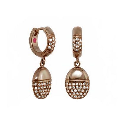Classic Charm Earrings by Lauren G Adams, rose gold hoops with pavé crystals on Tampa Home & Garden Store