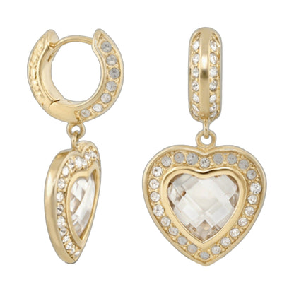 Classic Charm Heart Earrings four-piece set gold-tone hoops with pavé crystals Lauren G Adams on Tampa Home & Garden Store