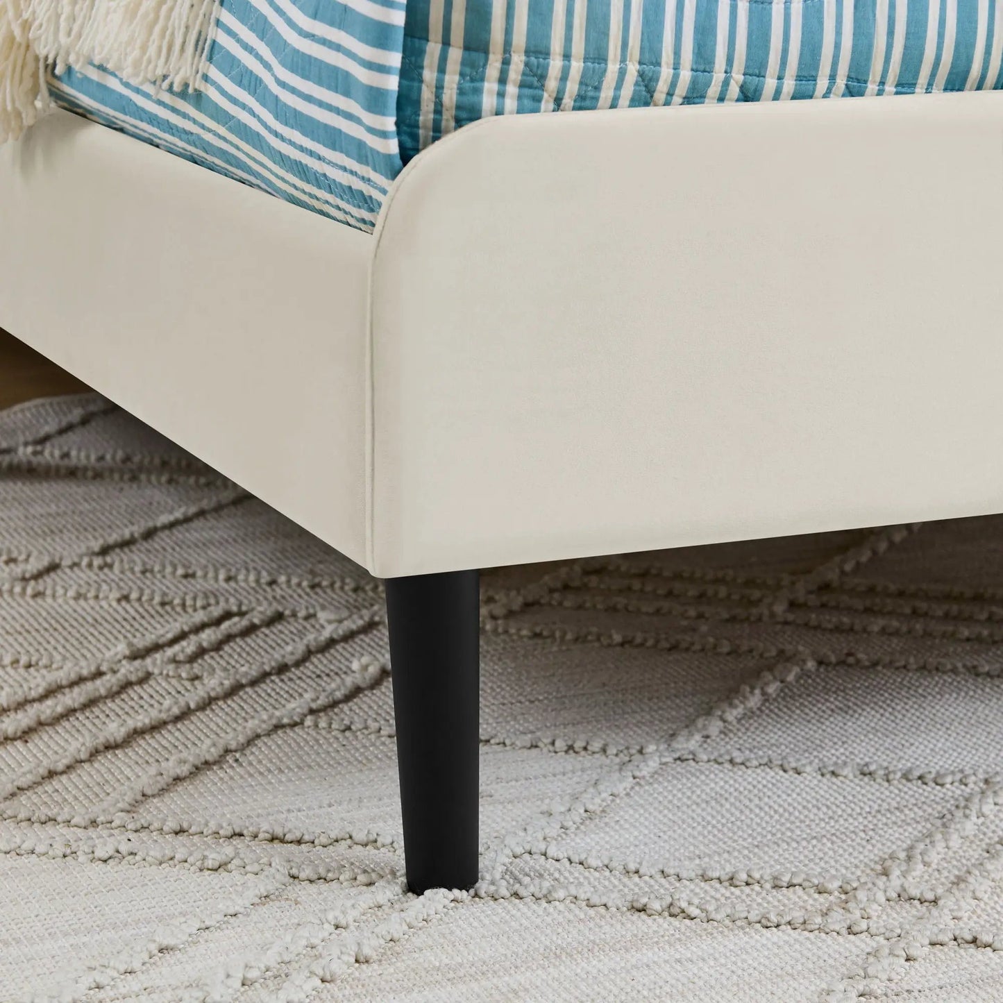 Upholstered Bed Frame With Drawers and Sofa Bed