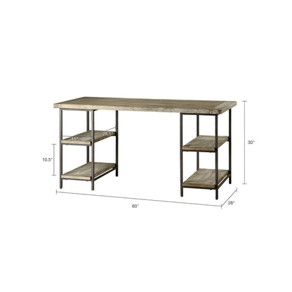 Two industrial metal-frame writing desks with gray shelves by Unique Piece Furniture on Tampa Home & Garden Store