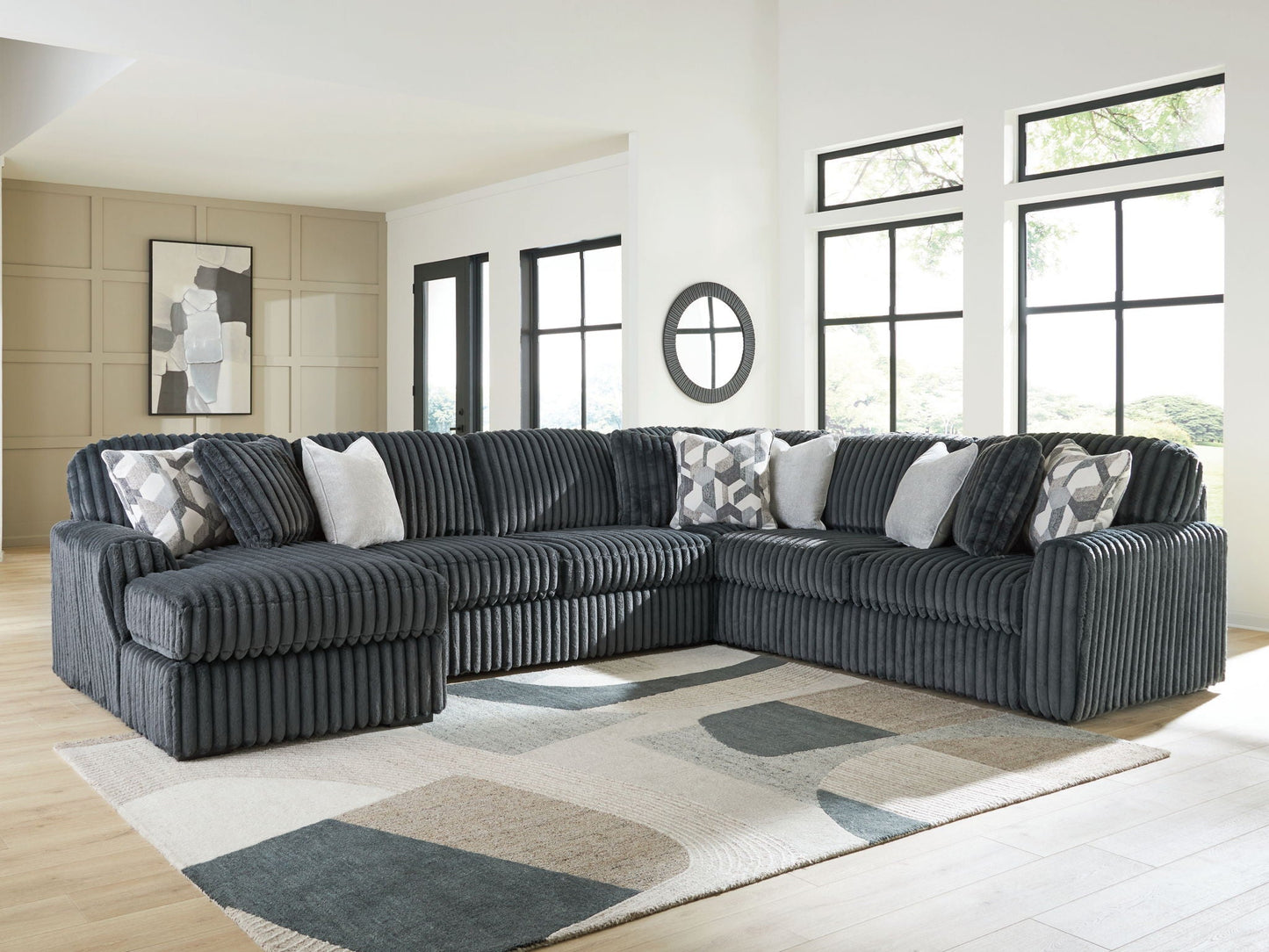 Midnight Madness Sectional and Jumbo Corduroy