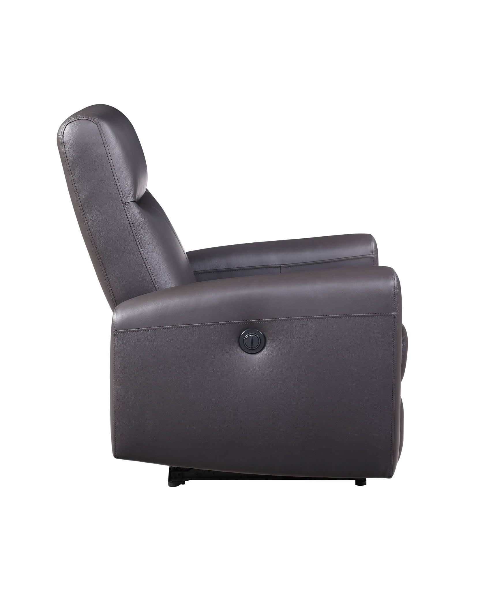 Blane Top Grain Leather Match Power Motion Recliner in brown; side control knob visible on Tampa Home & Garden Store