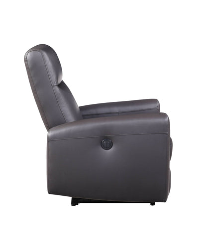 Blane Top Grain Leather Match Power Motion Recliner in brown; side control knob visible on Tampa Home & Garden Store