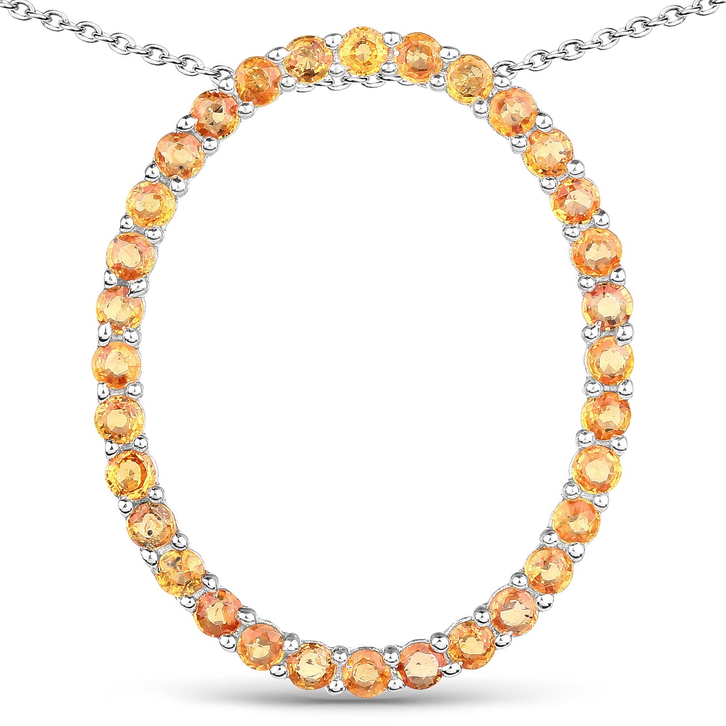 2.88ct orange sapphire pendant in .925 sterling silver with round stones by Bids.com on Tampa Home & Garden Store