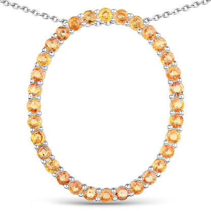 2.88ct orange sapphire pendant in .925 sterling silver with round stones by Bids.com on Tampa Home & Garden Store