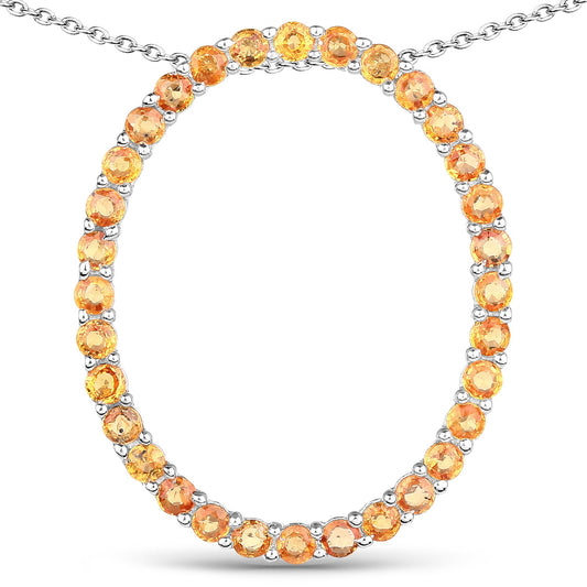 2.88ct orange sapphire pendant in .925 sterling silver with round stones by Bids.com on Tampa Home & Garden Store
