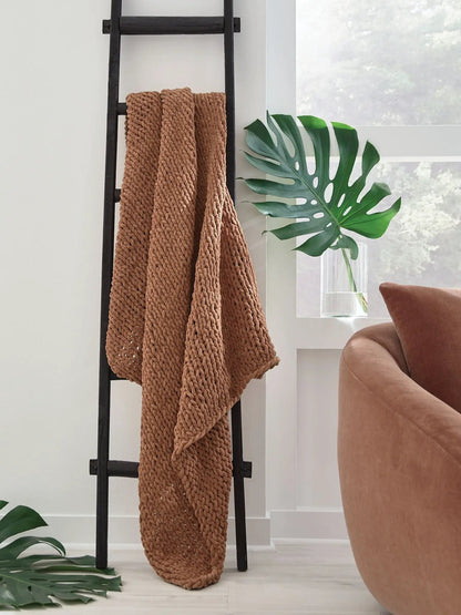 Chaddon Ivory Chenille Throw Set of Three
