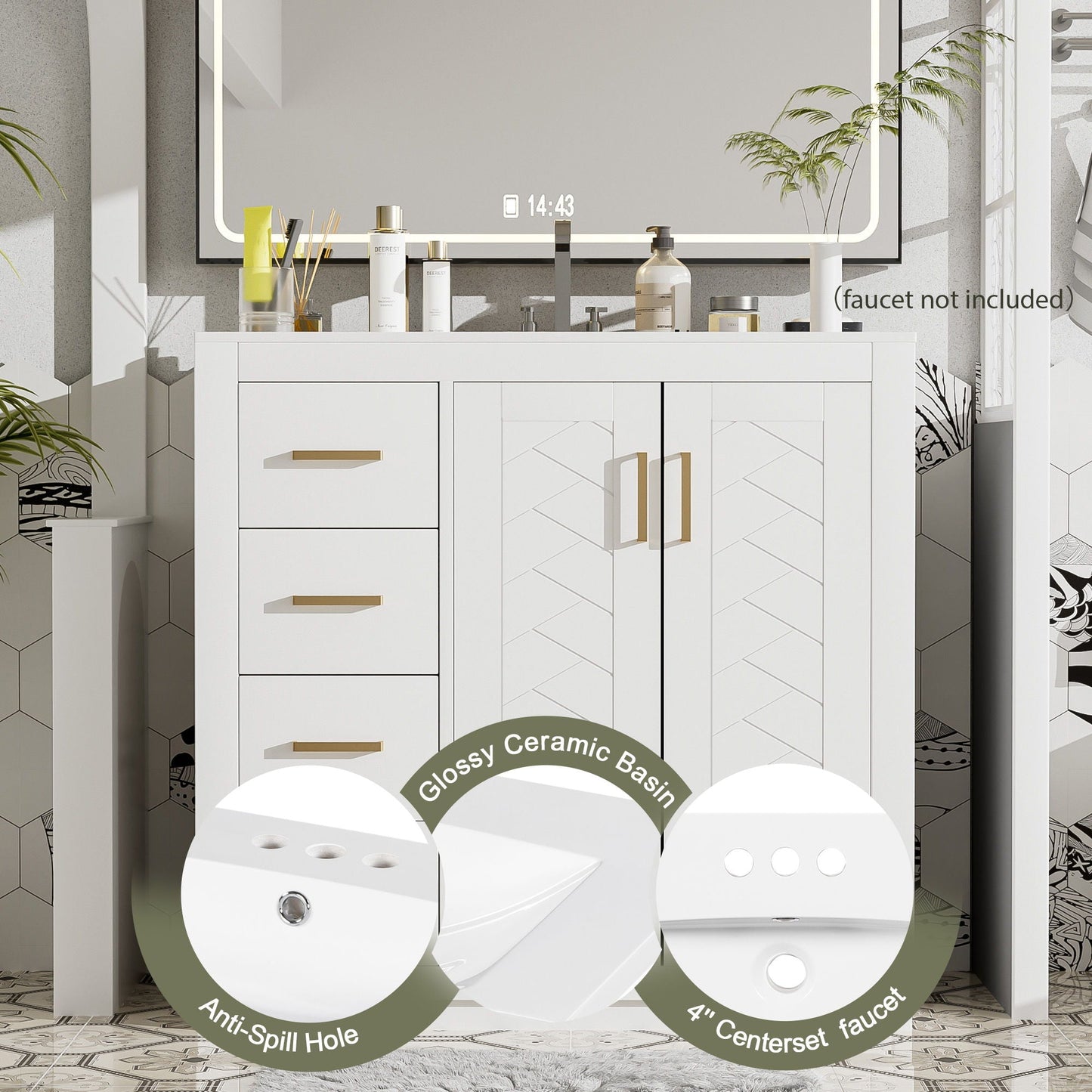 Bathroom Vanity With Sink and Storage Cabinet