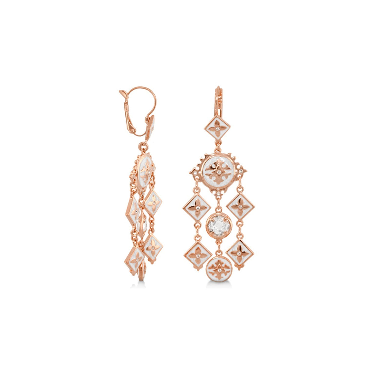 Mandarine Oriental Earrings by Lauren G Adams, rose gold chandelier earrings, pair on Tampa Home & Garden Store