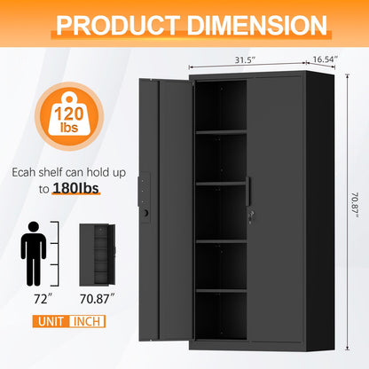2 Door File Cabinet With Lock and Heavy Shelves