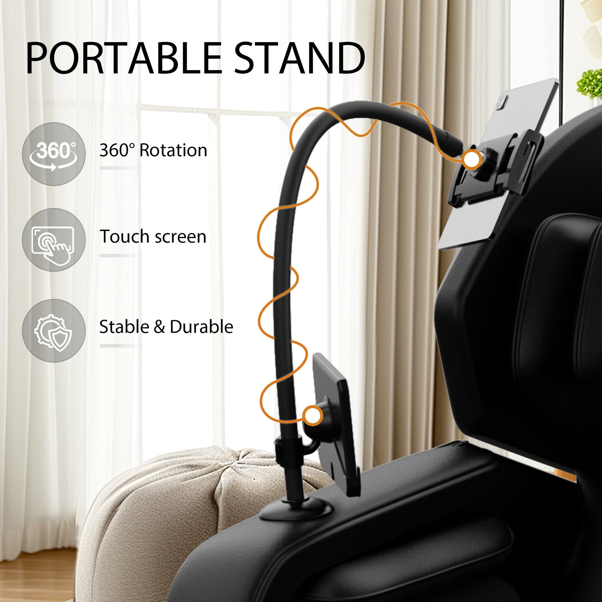 Massage chair recliner by HouseOfZazla with black upholstery and integrated touch screen on Tampa Home & Garden Store