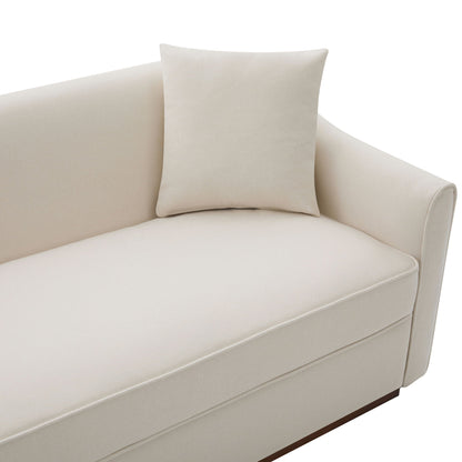 Modern 3 Seat Sofa With Chenille And Two Pillows