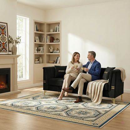 Modern Velvet Three Seater Sofa for Living Rooms