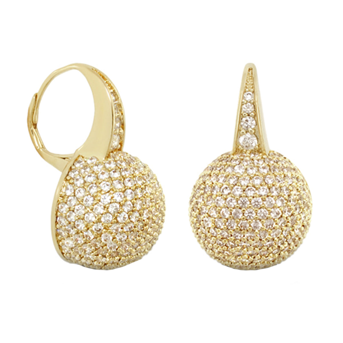 Glamour Pave Ball Earrings gold-tone pave crystal ball by Lauren G Adams earrings collection on Tampa Home & Garden Store