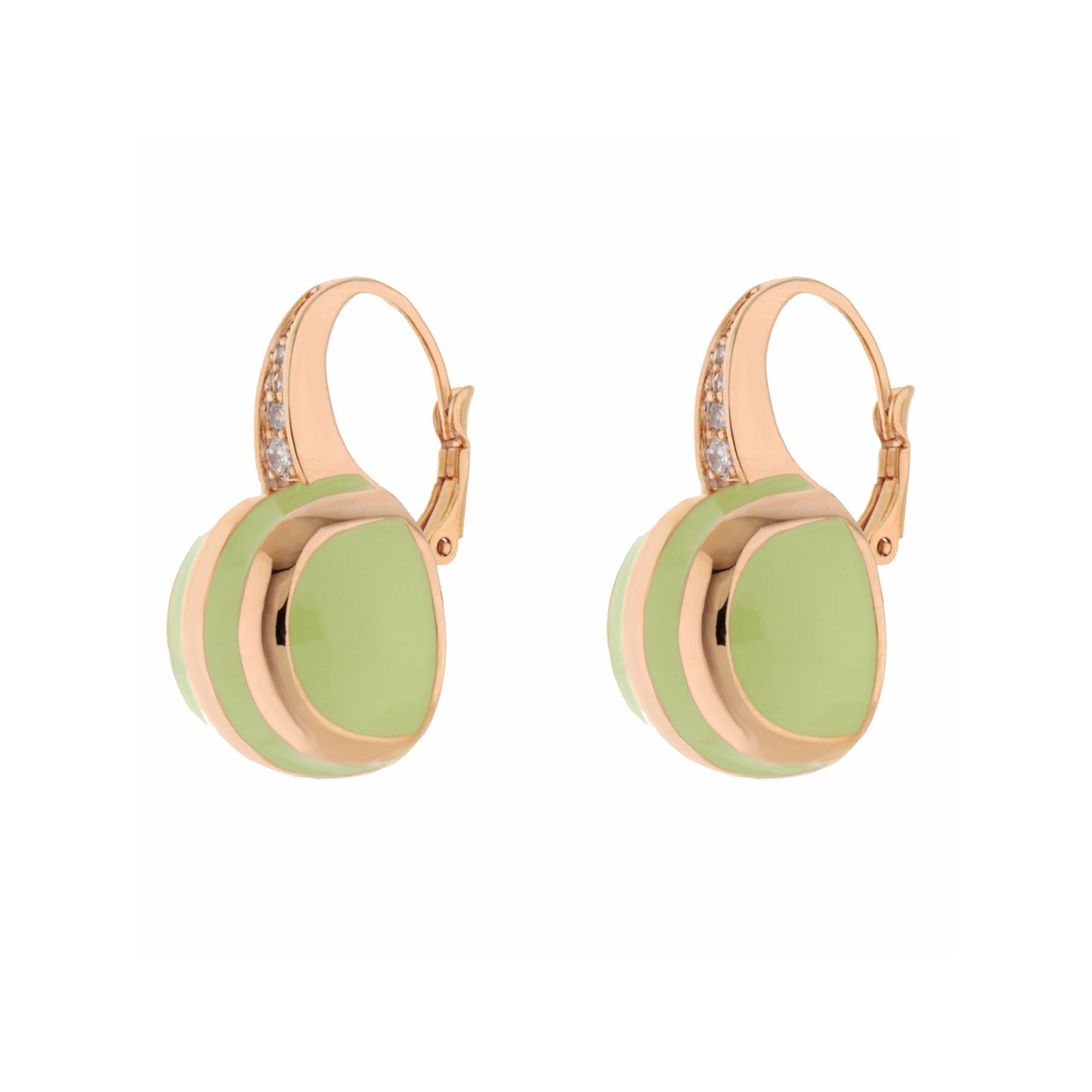 Bamboo Striped Earrings by Lauren G Adams, green and gold hoop jewelry with rhinestone trim on Tampa Home & Garden Store