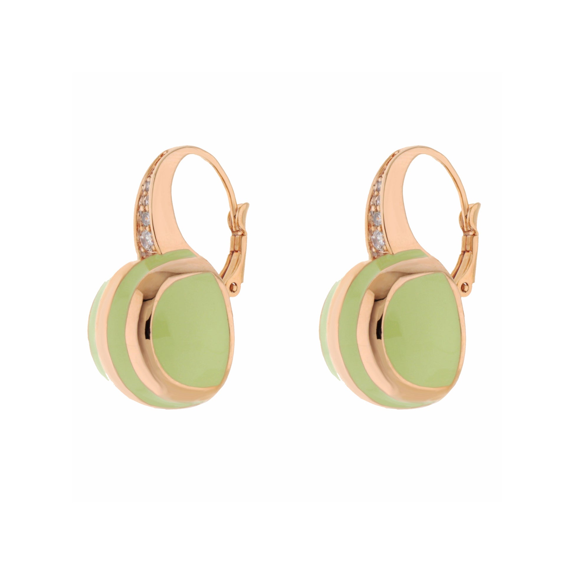 Bamboo Striped Earrings by Lauren G Adams, green and gold hoop jewelry with rhinestone trim on Tampa Home & Garden Store