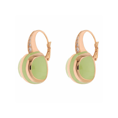 Bamboo Striped Earrings by Lauren G Adams, green and gold hoop jewelry with rhinestone trim on Tampa Home & Garden Store