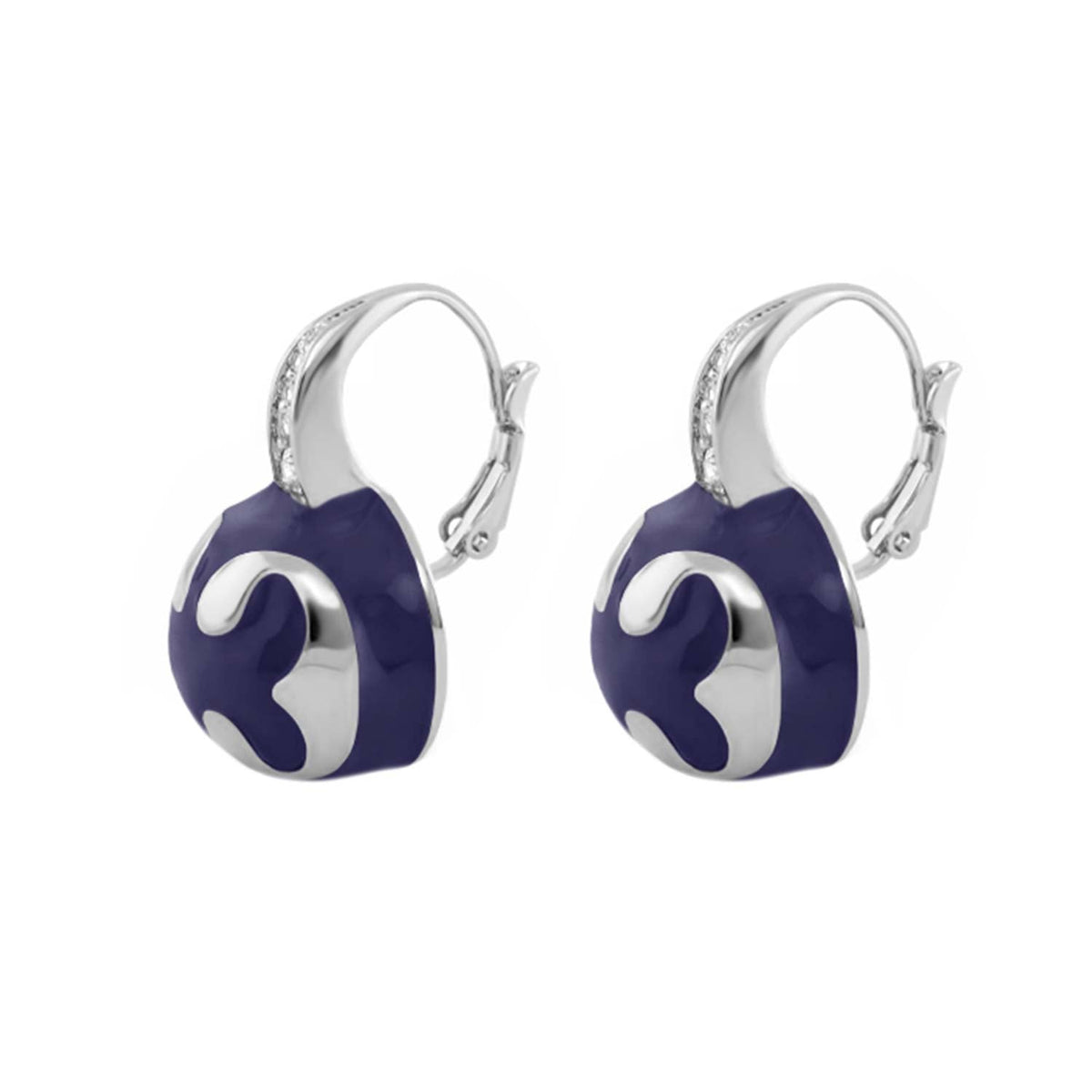 Bamboo Scroll Earrings pair purple enamel on silver hoops by Lauren G Adams on Tampa Home & Garden Store