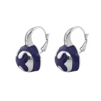 Bamboo Scroll Earrings pair purple enamel on silver hoops by Lauren G Adams on Tampa Home & Garden Store
