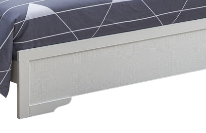 Transitional Tufted Bed and Textured Footboard