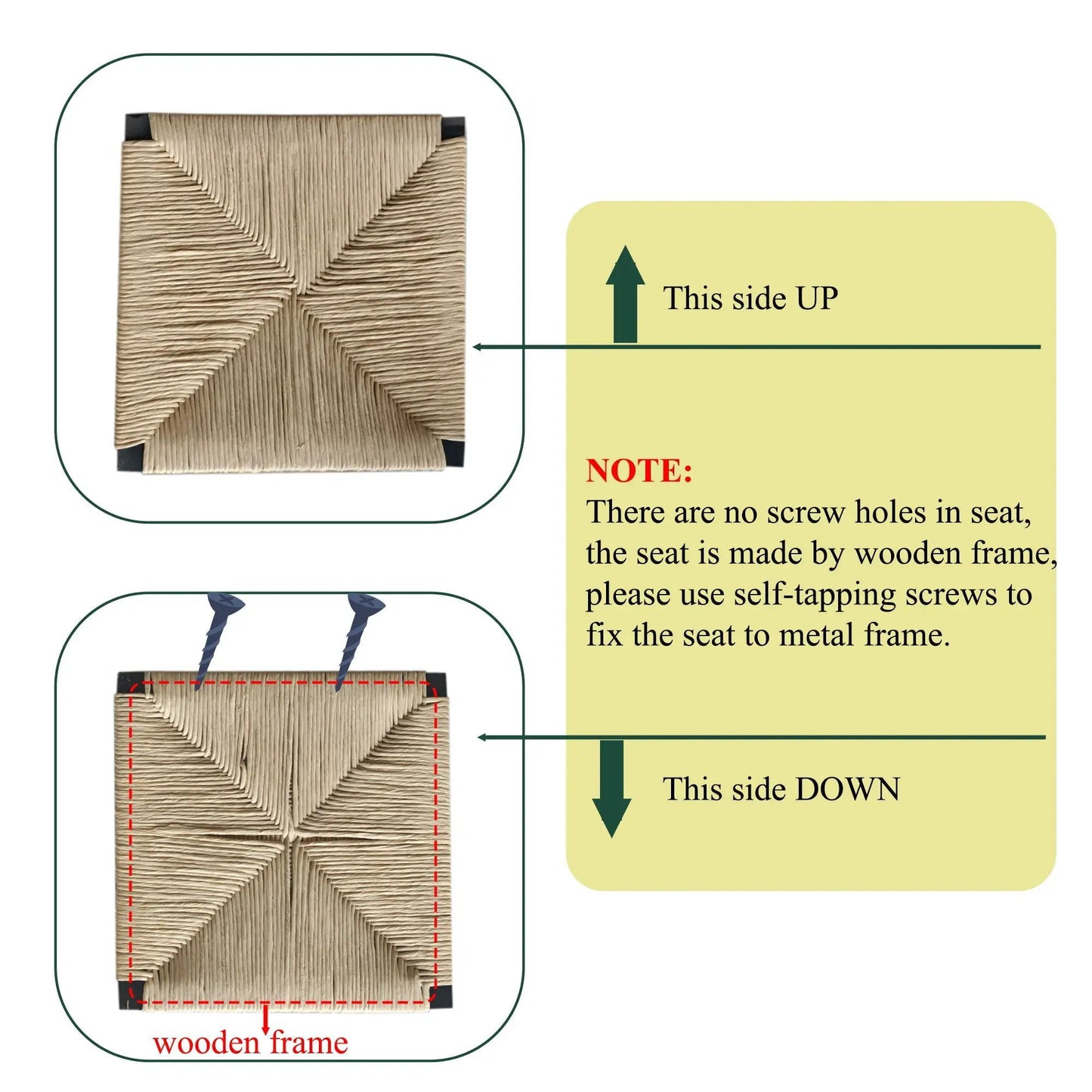 Bar Stools Paper Rope Weave Dining Chairs