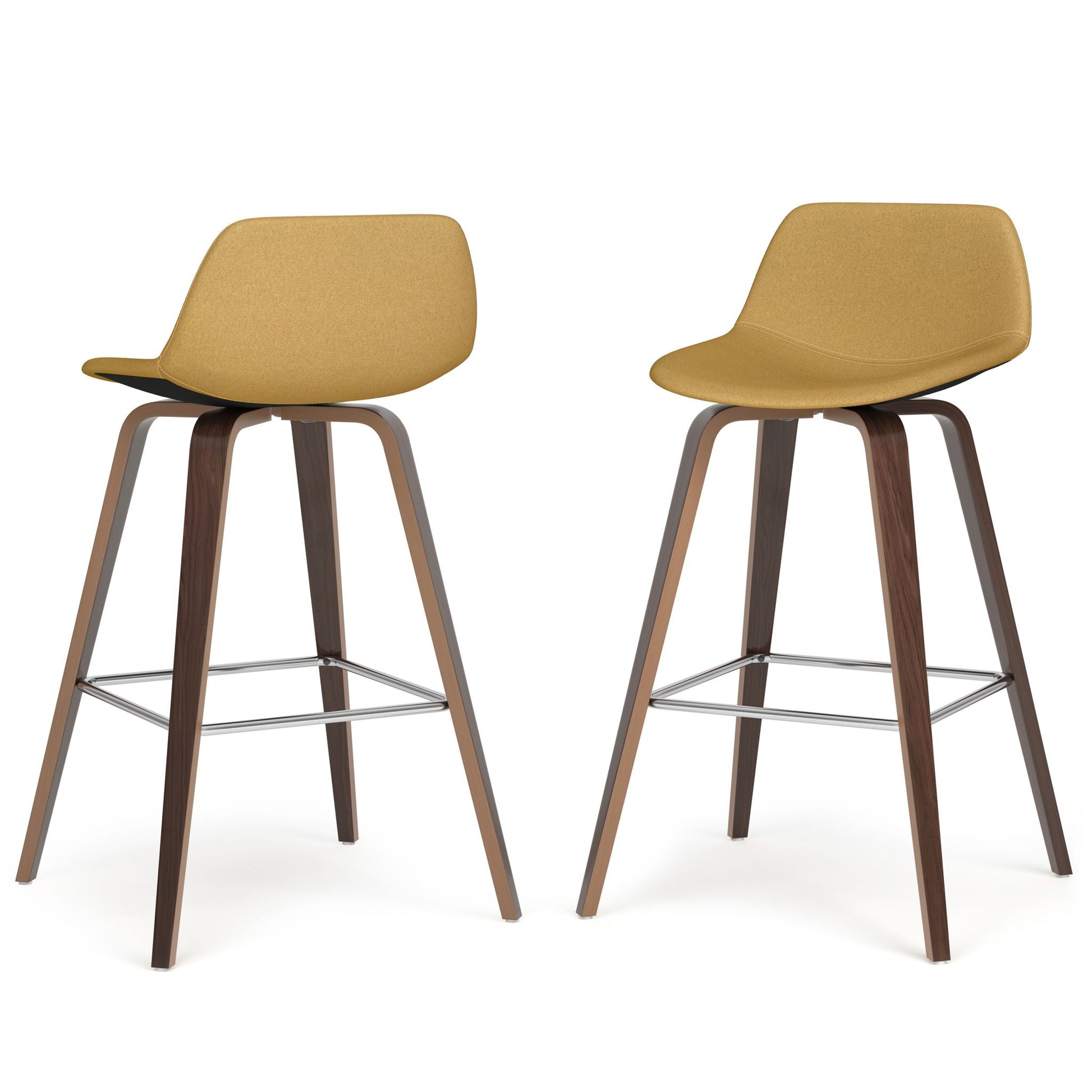 Randolph Bentwood counter-height stools set of 2 with tan upholstery and curved backs on Tampa Home & Garden Store
