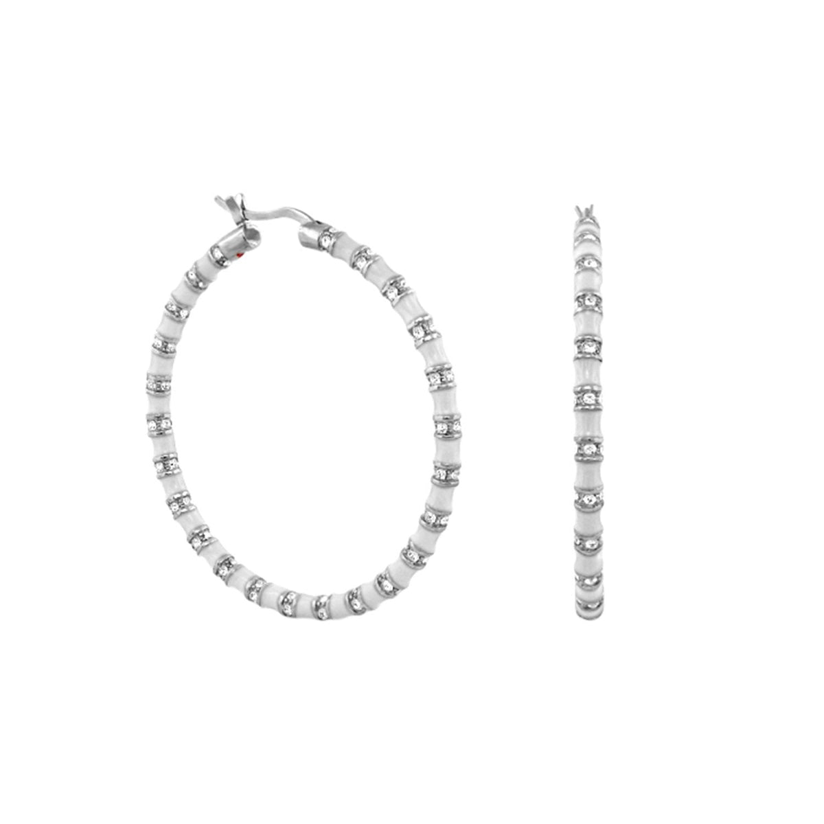 Stripes Tease Crystal And Gold Hoop Earrings