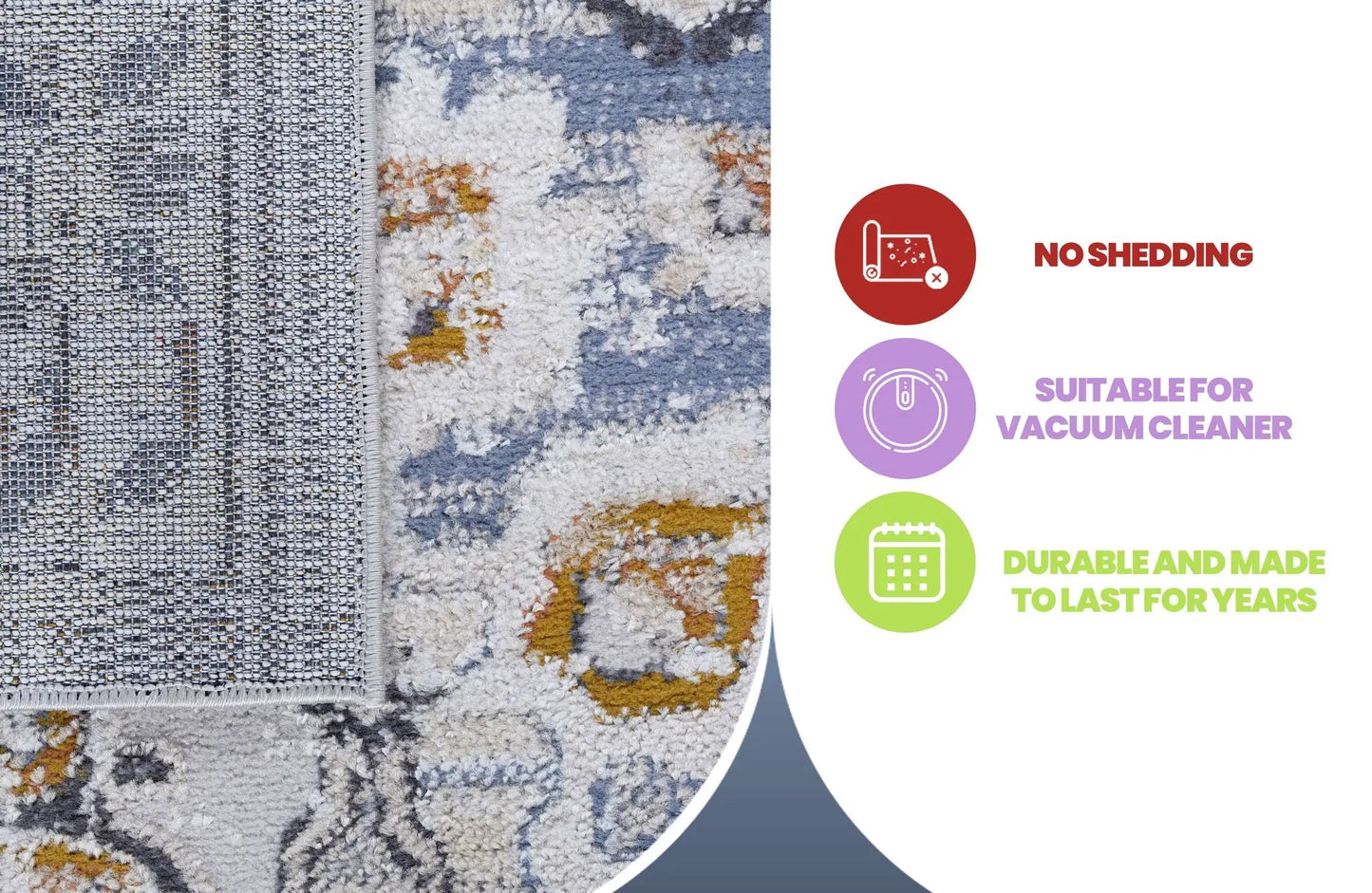 Payas Medallion Rug by Unique Piece Furniture, blue gray multicolor plush pile area rug on Tampa Home & Garden Store