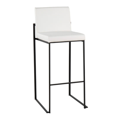 HouseOfZazla high back barstool white leather upholstery, black metal frame on Tampa Home & Garden Store