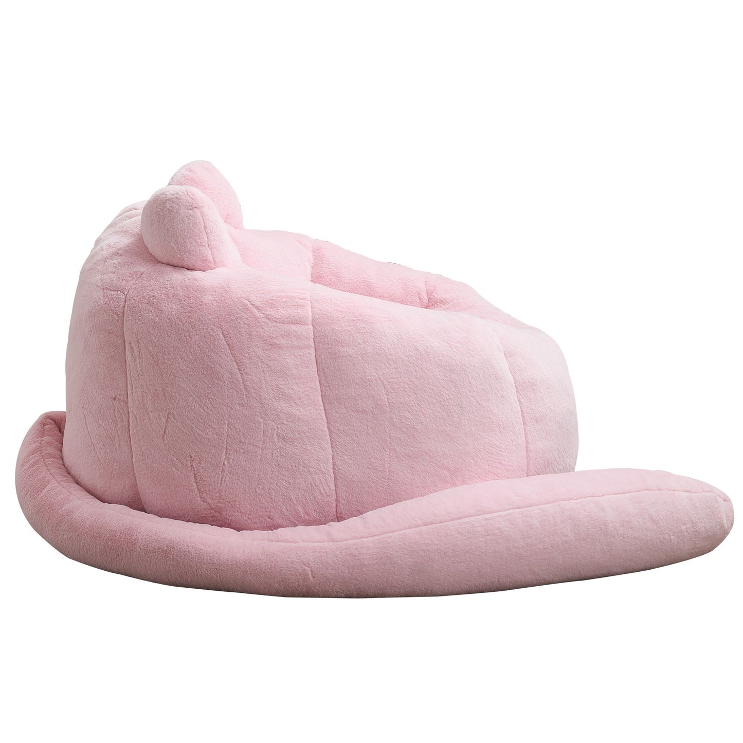 Cat-shaped bean bag sofa with long tail in pink plush fabric by HouseOfZazla on Tampa Home & Garden Store