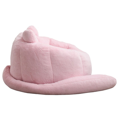 Cat-shaped bean bag sofa with long tail in pink plush fabric by HouseOfZazla on Tampa Home & Garden Store