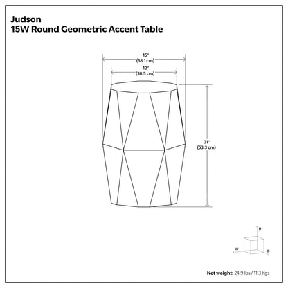 Judson 15W Round Geometric Table blueprint with round top and faceted base by HouseOfZazla on Tampa Home & Garden Store