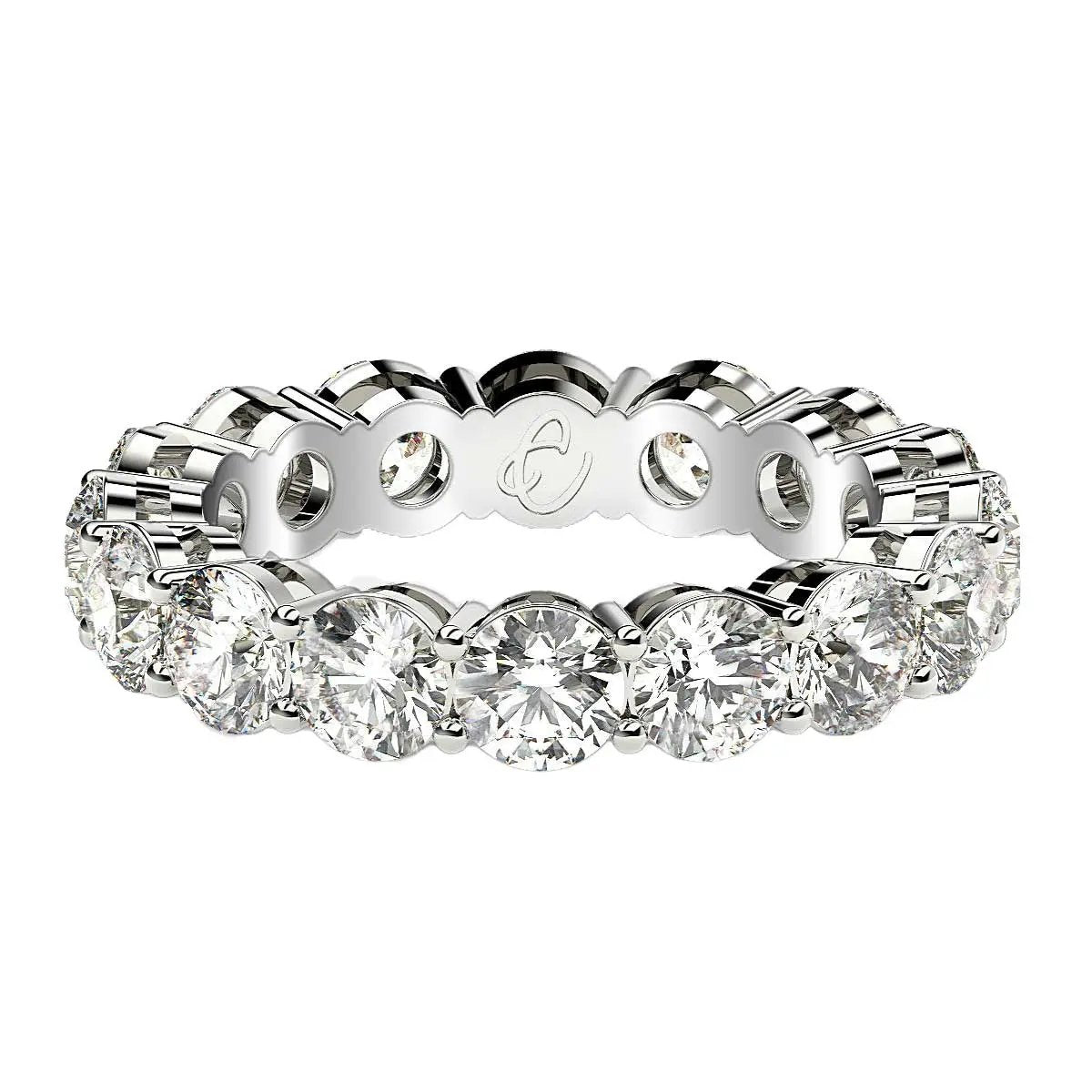Round-cut lab-grown diamond eternity ring in 14k white gold, 4 cttw FG/VS2 on Tampa Home & Garden Store