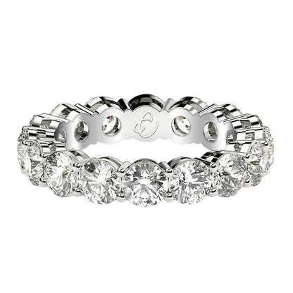 Round-cut lab-grown diamond eternity ring in 14k white gold, 4 cttw FG/VS2 on Tampa Home & Garden Store