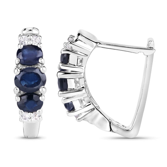 Sterling silver earrings with 1.66ct blue sapphire & white topaz by Bids.com on Tampa Home & Garden Store