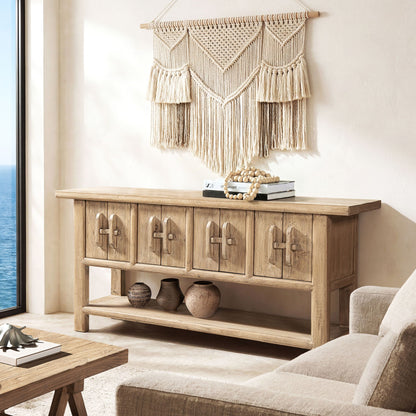 Reclaimed pine sideboard with lower shelf, natural finish on Tampa Home & Garden Store