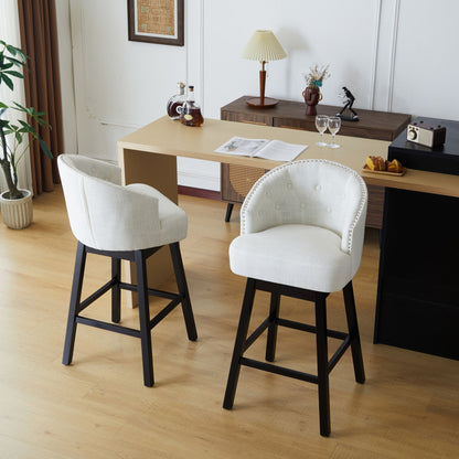 360 Degree Rotation Swivel Counter Stools Set of 2 light gray upholstery with black metal legs on Tampa Home & Garden Store