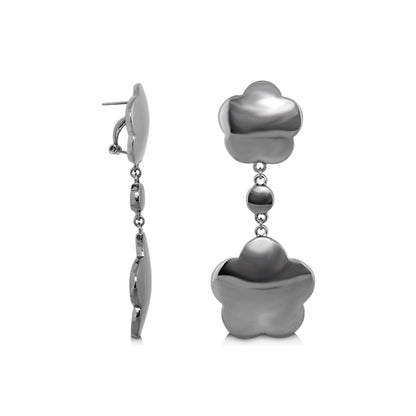 Shiny Daisy Earrings by Lauren G Adams, pair of silver-tone chandelier earrings with daisy charms on Tampa Home & Garden Store
