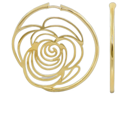 Open rose hoop earring gold tone from Rose Garden by Lauren G Adams on Tampa Home & Garden Store