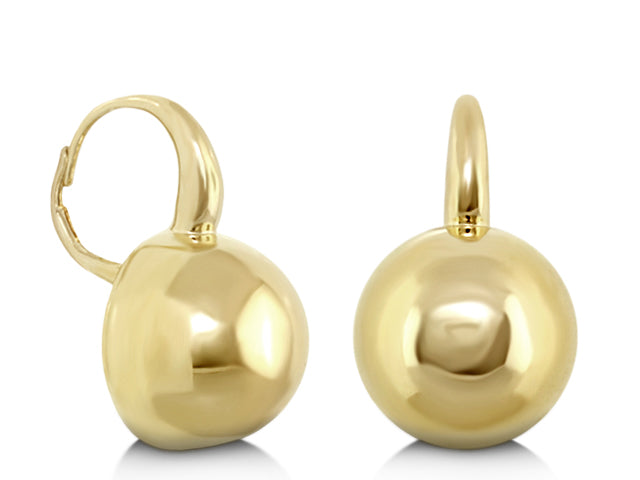 Shiny Circles Round Dome Earrings gold-tone pair with hoop backs by Lauren G Adams on Tampa Home & Garden Store