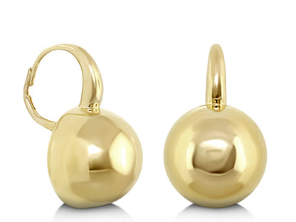 Shiny Circles Round Dome Earrings gold-tone pair with hoop backs by Lauren G Adams on Tampa Home & Garden Store