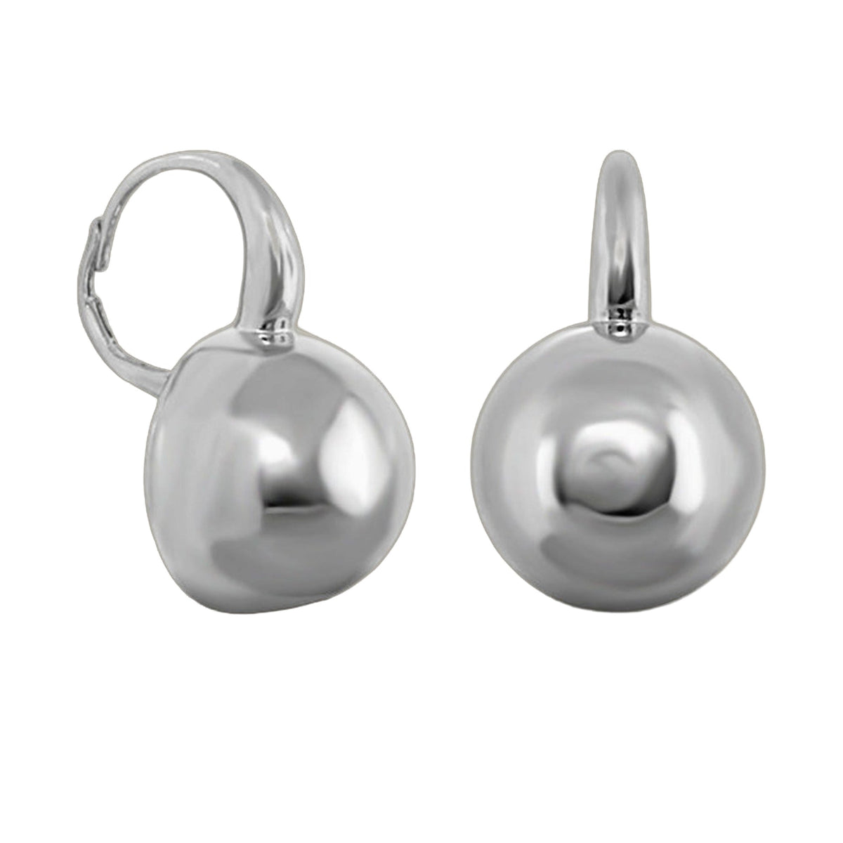 Pair of Shiny Circles Round Dome Earrings by Lauren G Adams in silver-tone, Collections on Tampa Home & Garden Store