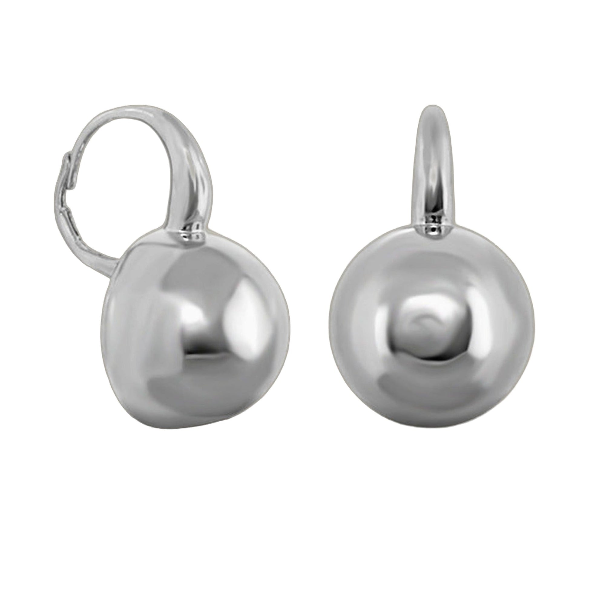 Pair of Shiny Circles Round Dome Earrings by Lauren G Adams in silver-tone, Collections on Tampa Home & Garden Store