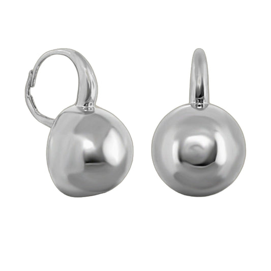 Pair of Shiny Circles Round Dome Earrings by Lauren G Adams in silver-tone, Collections on Tampa Home & Garden Store
